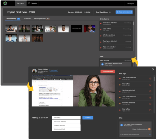 Live proctoring platform