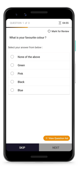 Online assessments on mobile