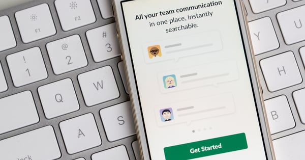 Slack app on mobile phone